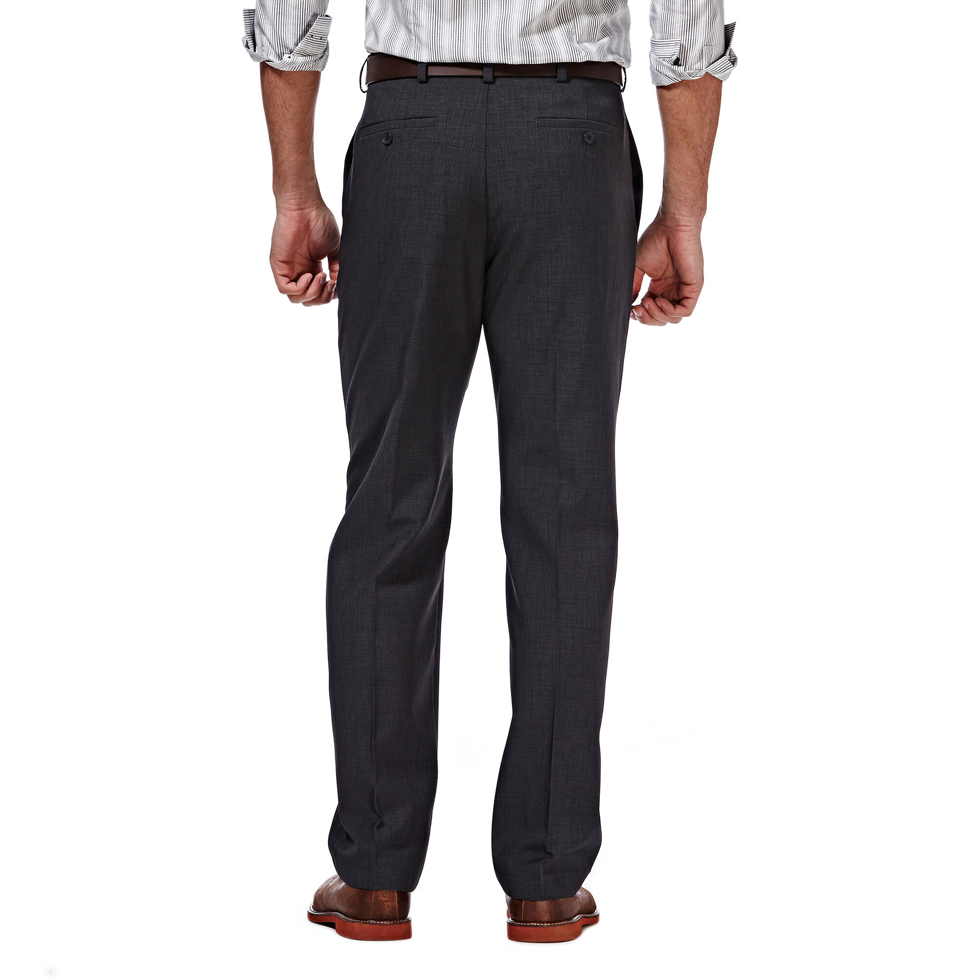 Haggar Mens Cool 18 Stria Hidden Expandable Waistband Plain Front Pant Haggar Mens Cool 18 Stria Hidden Expandable Waistband Plain Front Pant